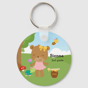Cute honey bear key ring