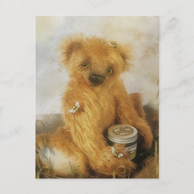 Cute Honey Bear Teddy Postcard (Front)