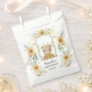 Cute Honey Bear With Sunflowers Favour Bags