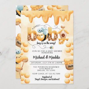Cute Honey Bee Baby Shower Invitation Invite