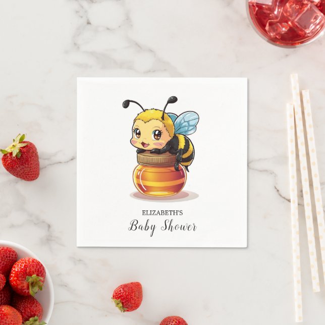 Cute Honey Bee Baby Shower Napkin (Insitu)