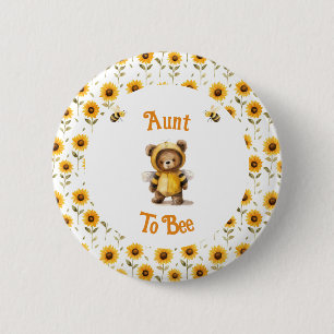 Cute Honey Bee Bear Ba-Bee Shower  6 Cm Round Badge
