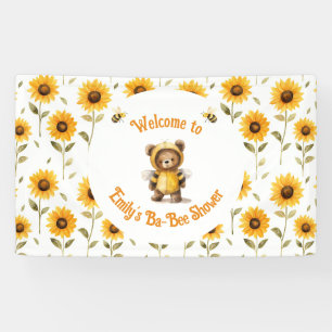 Cute Honey Bee Bear Ba-Bee Shower Banner
