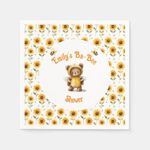 Cute Honey Bee Bear Ba-Bee Shower  Napkin