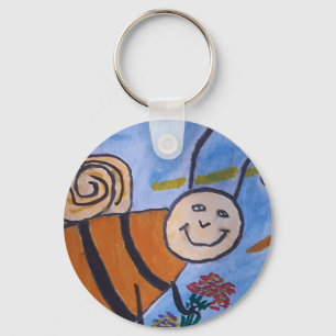 Cute Honey Bee Button Key Ring