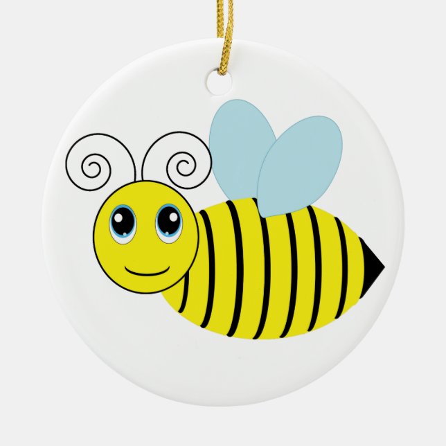 Cute Honey Bee Ceramic Tree Decoration (Front)