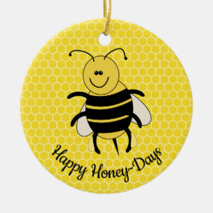 Cute Honey Bee Christmas Ornament Happy Honey Days