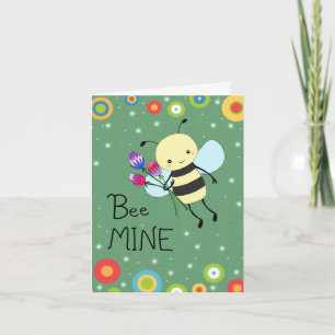Cute Honey Bee Easy Custom Message Valentines day Card