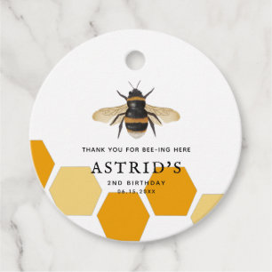 Cute Honey Bee Kids Birthday Party Favour Tags