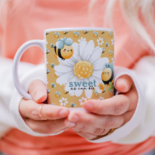 Cute Honey Bee Pattern Custom Mug