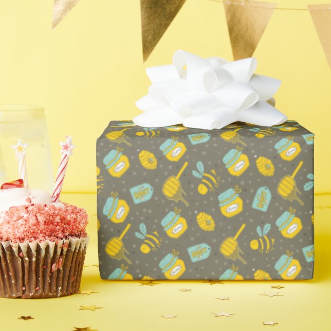Cute Honey Bee Pattern Gift Wrapping Paper (Birthday Party)