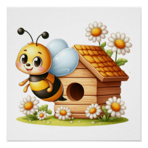 Cute Honey Bee Poster