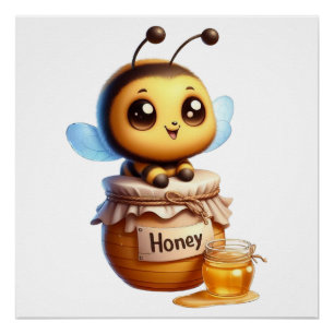 Cute Honey Bee Poster