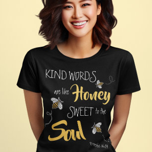 Cute Honey Bees Kind Words Like Honey Modern T-Shirt