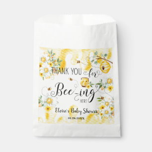 Cute Honey Bees Yellow Floral Birthday Baby Shower Favour Bags