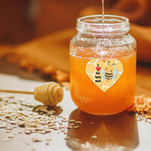 Cute Honey Bumblebee Heart Sticker
