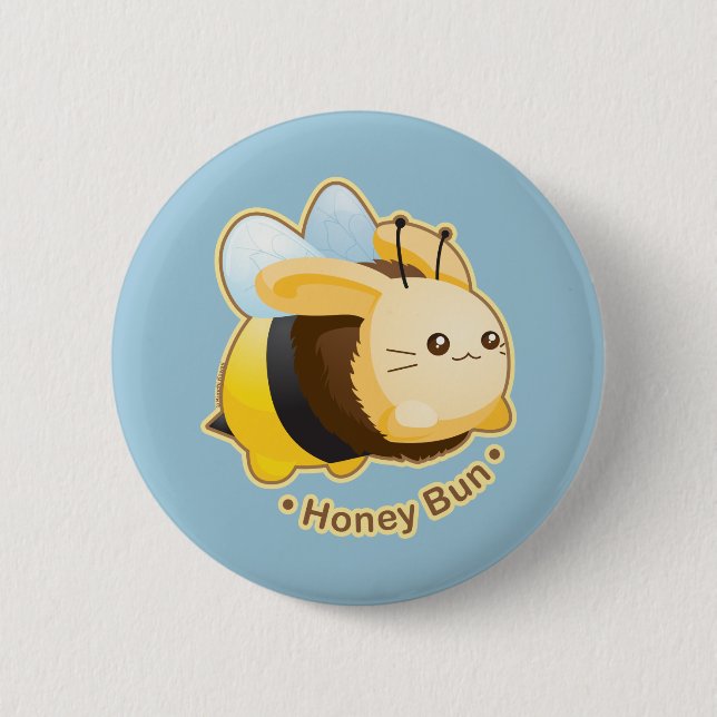 Cute Honey Bun Bunny 6 Cm Round Badge (Front)