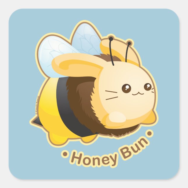 Cute Honey Bun Bunny Square Sticker (Front)