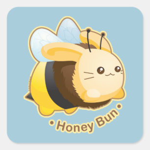 Cute Honey Bun Bunny Square Sticker