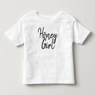 Cute Honey Girl Typography Black & White Girly   Toddler T-Shirt