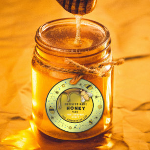 Cute Honey Jar Fresh Bee Classic Round Sticker