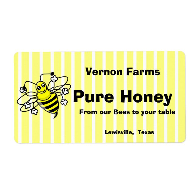 Cute Honey Jar Label (Front)