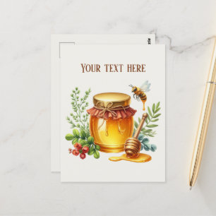 Cute honey makers vendors add text postcard