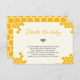 Cute Honey Mommy to Bee Baby Shower Books for Baby Enclosure Card