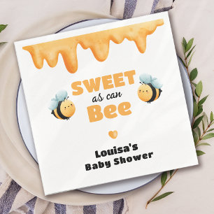 Cute Honey Sweet as Can Bee Baby Shower Napkin