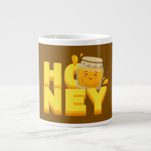 Cute honey text design large coffee mug