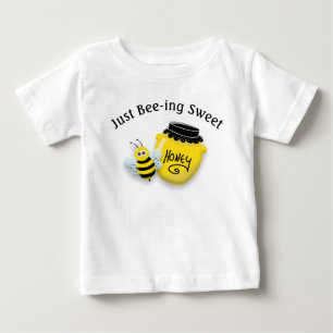 Cute Honeybee and Pot of Honey Being Sweet Baby T-Shirt