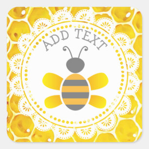 Cute Honeybee Honeycomb Black and Yellow Stickers