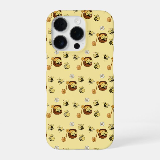 Cute Honeybee with Sweet Honey iPhone Case (Back)