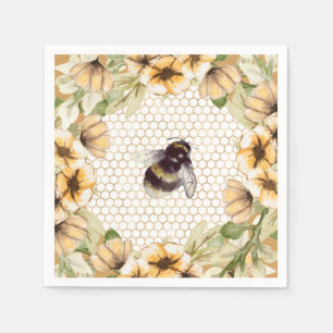 Cute honeycomb and bee floral  napkin