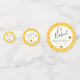 Cute Honeycomb and Watercolor Bee Baby Shower Confetti