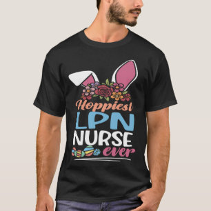 Cute Hoppiest LPN Nurse Ever Bunny Ear Red Plaid E T-Shirt