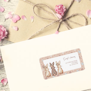 Cute Hopping Bunnies Easter Theme Address Label