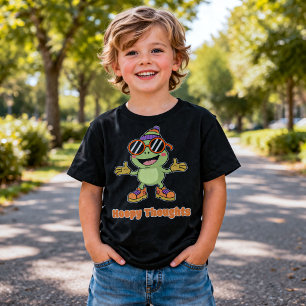 Cute Hoppy Thoughts Frog Pun T-Shirt