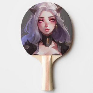 Cute Horned Warrior Anime Girl Ping Pong Paddle