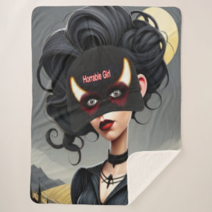 Cute Horrible girl Sherpa Blanket
