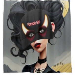 Cute Horrible girl  Shower Curtain