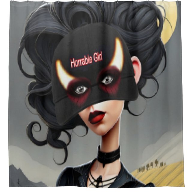 Cute Horrible girl  Shower Curtain (Front)