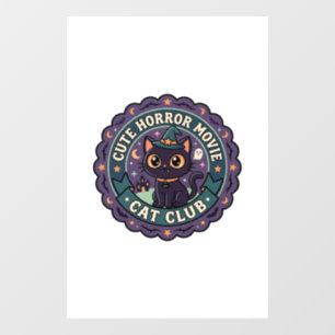 Cute Horror Movie Cat Cute Cat T-Shirt Design - Cu Window Cling