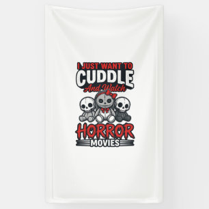 Cute Horror Movie Cuddle Vintage Graphic Shirt Des Banner