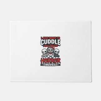 Cute Horror Movie Cuddle Vintage Graphic Shirt Des Doormat
