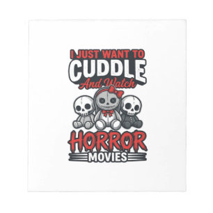 Cute Horror Movie Cuddle Vintage Graphic Shirt Des Notepad