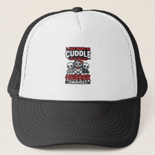 Cute Horror Movie Cuddle Vintage Graphic Shirt Des Trucker Hat