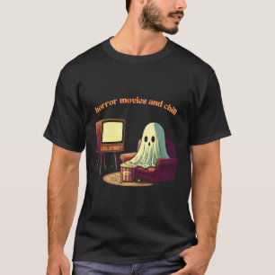 Cute Horror Movies And Chill Halloween Ghost T-Shirt