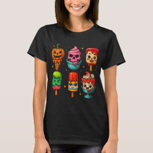 Cute Horror Summer Popsicle Halloween Ice Cream  T-Shirt
