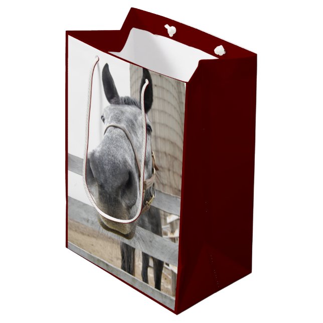 Cute Hors Closeups Medium Gift Bag (Front Angled)